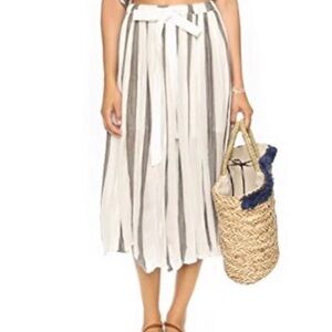 FREE PEOPLE Skirt Tie Waist VERTICAL STRIPE length28”EUC